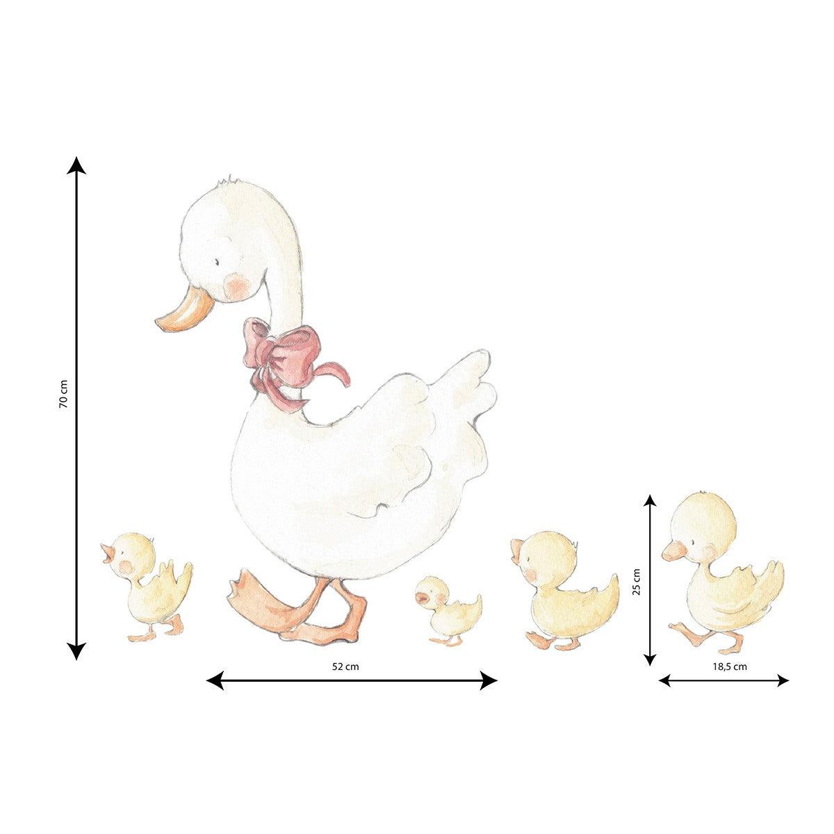 Vinilo Decorativo Infantil Mamá Pata Patitos Sueños de Cigüeña - Nanetes #
